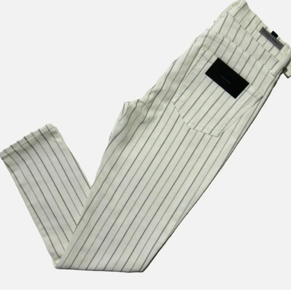 Citizens of Humanity Rocket Crop High Rise Skinny Jean's Ivory/Black Stripe NWT - Picture 2 of 14
